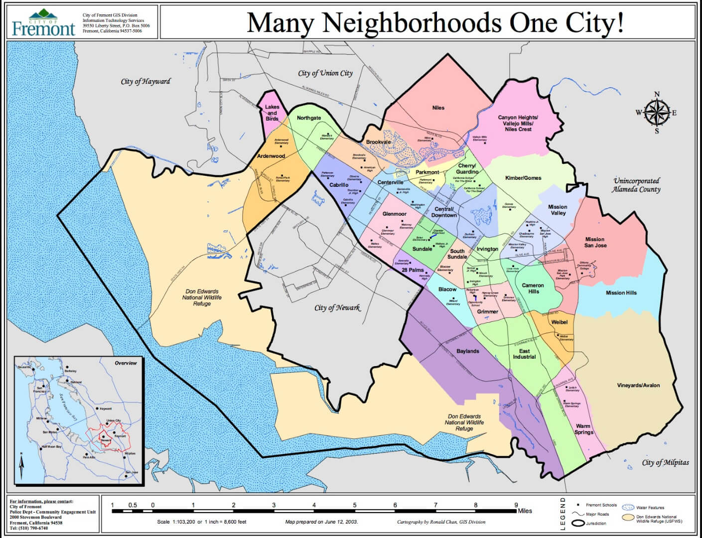 Fremont Neighborhoods Ville carte